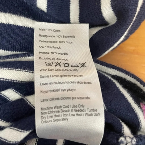 Joules Riviera V-Neck Jersey Dress 6 Navy/Cream Nautical Preppy vacation casual - Picture 7 of 10